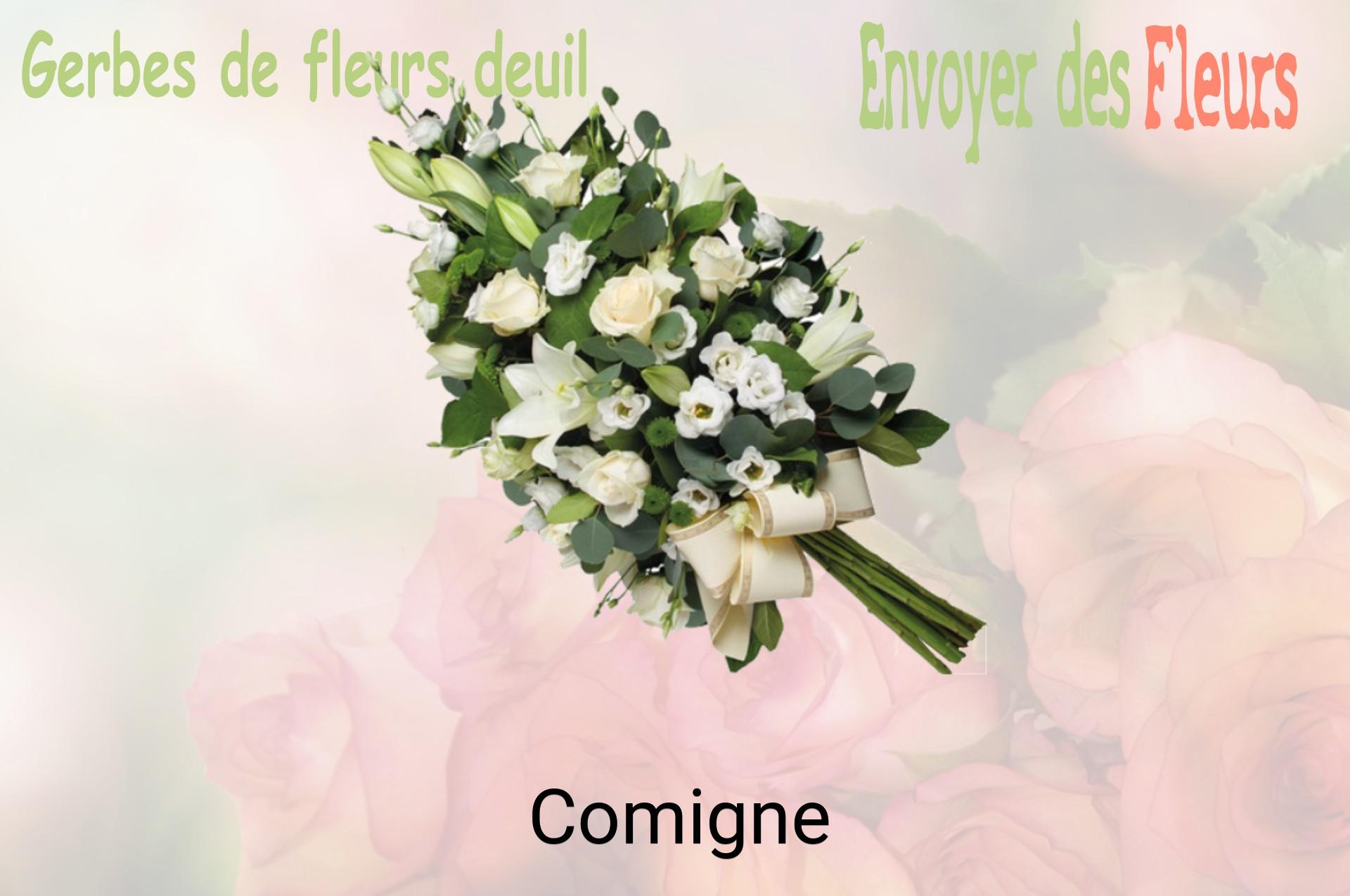 Gerbe de fleurs de deuil livrée à Comigne
